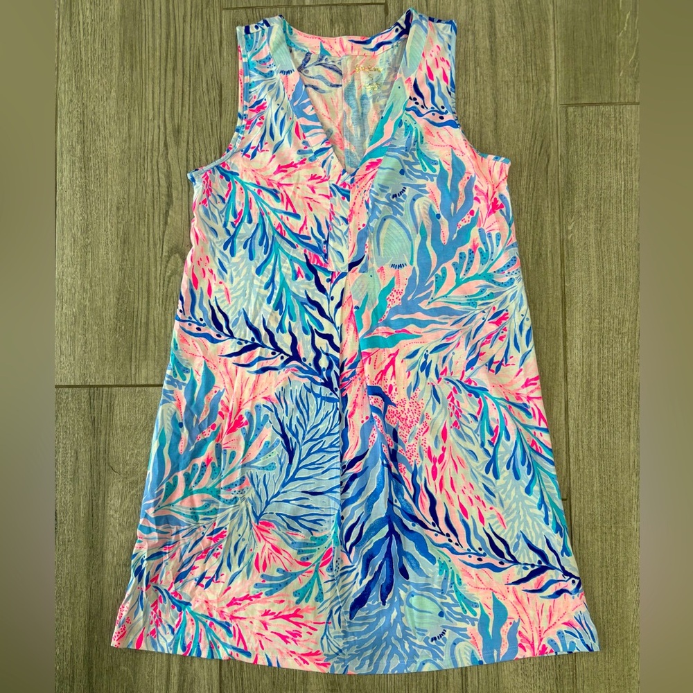 Lilly Pulitzer Amina Dress, Kaleidoscope Coral, Small, NWT.